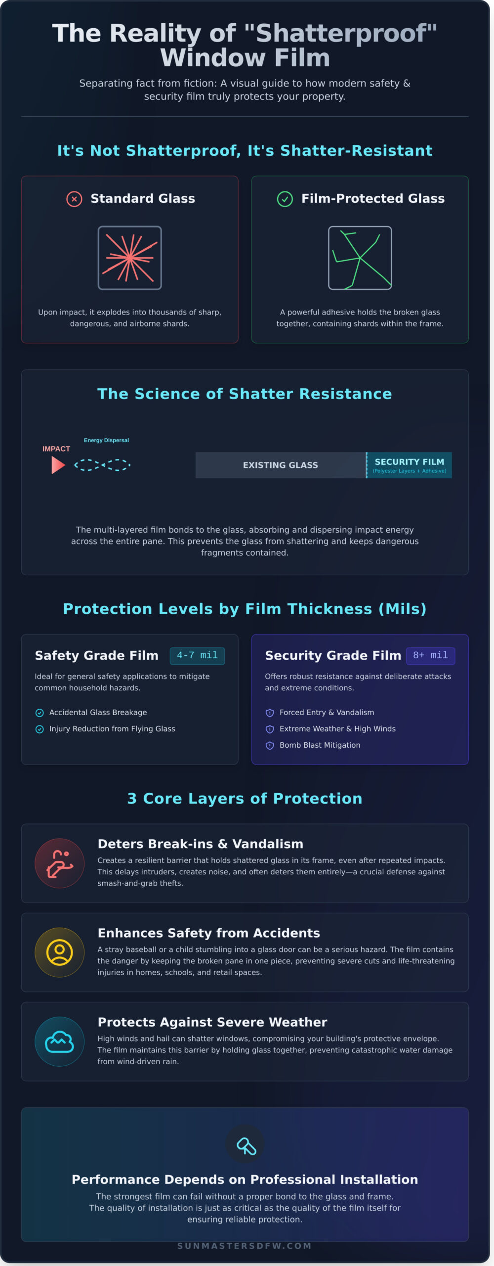Is Shatterproof Window Film Truly Shatterproof? A Reality Check - Infographic