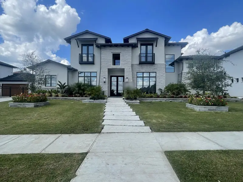 Modern DFW home with tinted front windows